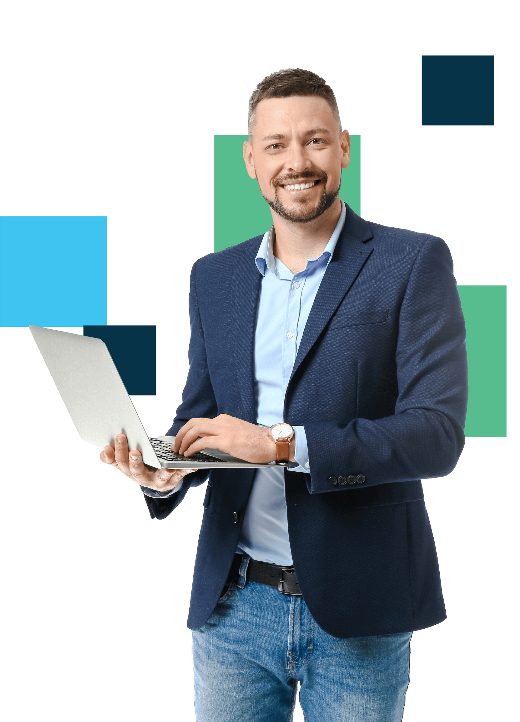 Businessman with laptop