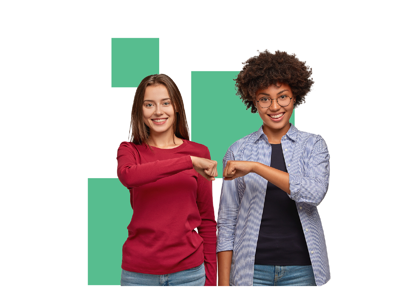 Two people smiling